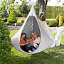 Závěsné houpací křeslo, světle šedá, KLORIN NEW KLASIK CACOON HAMMOCK