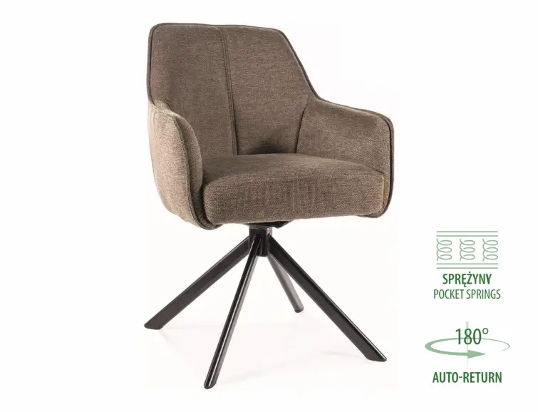 Křeslo NOTTI brego olivová otočné 180°