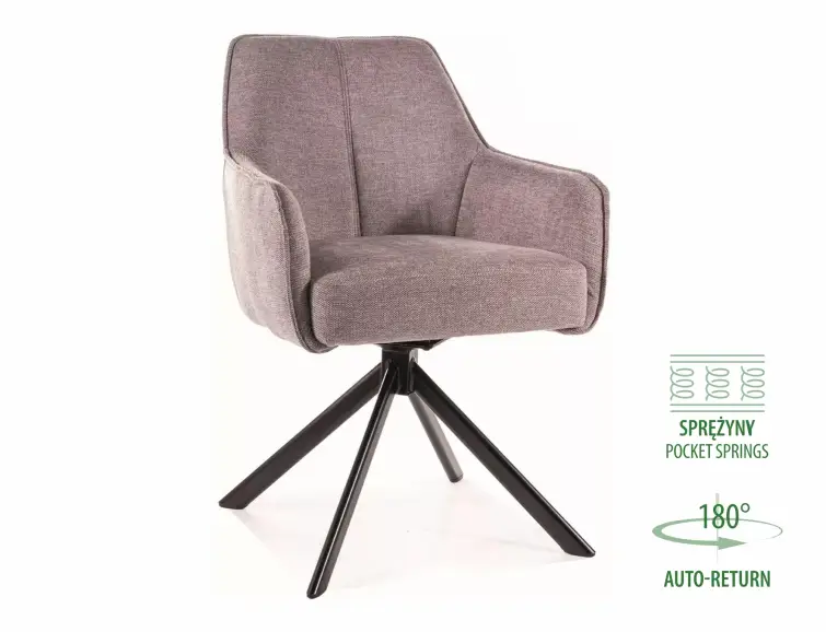 Křeslo NOTTI brego šedá otočné 180°