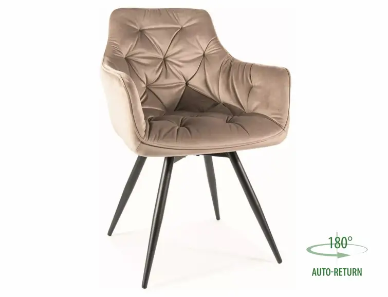 ŽIDLE MANGO VELVET ČERNÝ RÝM / SAMETOVÁ BÉŽOVÁ 40