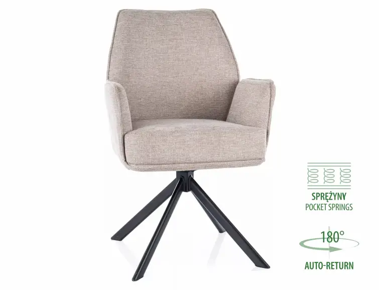 Otočné křeslo/židle HUGO BREGO béžová