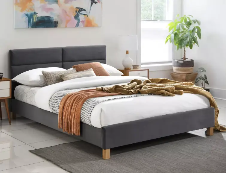 Čalouněná postel SIERRA 140x200 velvet šedá