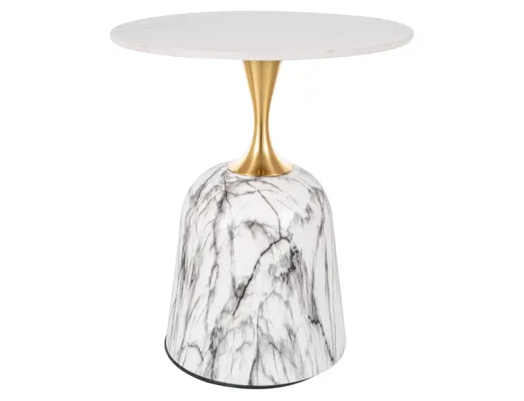Konferenční stolek FAMA Ø50 bílý/mramor