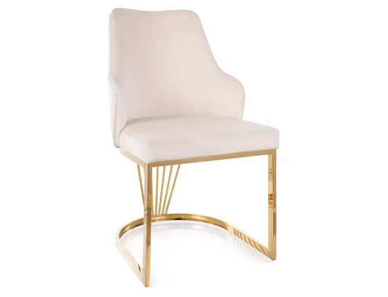 Jídelní křeslo ALURE světle béžové/zlaté