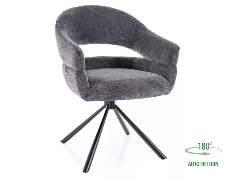 Křeslo BORGO RAVEN tmavě šedá otočné 180°