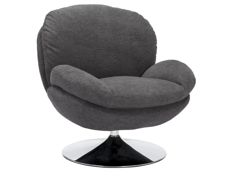 KŘESLO BRIGITTE CHROMOVÝ RÁM / BREGO TMAVĚ ŠEDÁ