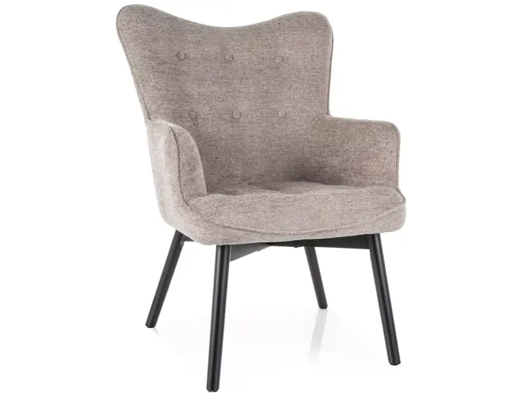 KŘESLO CARMEN RAVEN MATNÝ ČERNÝ RÁM / TMAVĚ BÉŽOVÝ