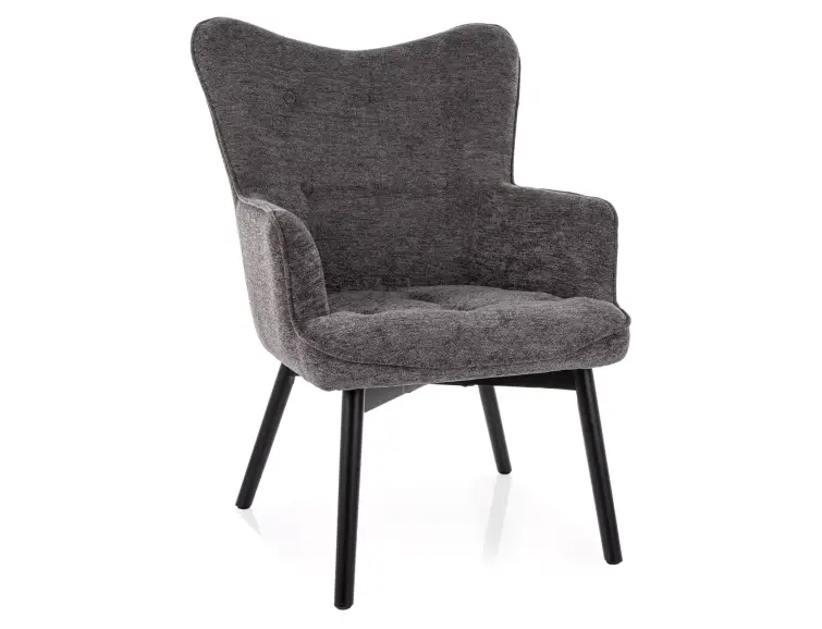 KŘESLO CARMEN RAVEN MATNÝ ČERNÝ RÁM / ČERNÝ