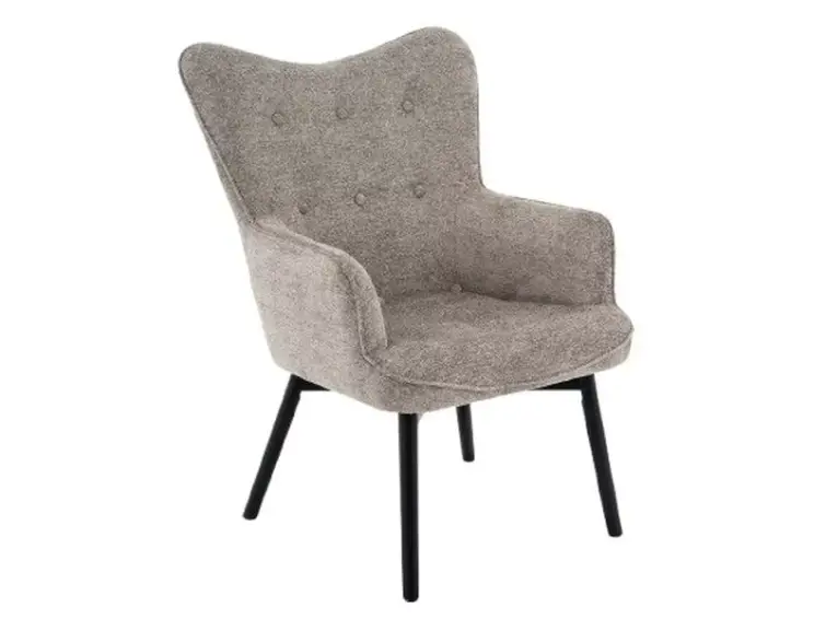 KŘESLO CARMEN RAVEN MATNÝ ČERNÝ RÁM / ŠEDÝ