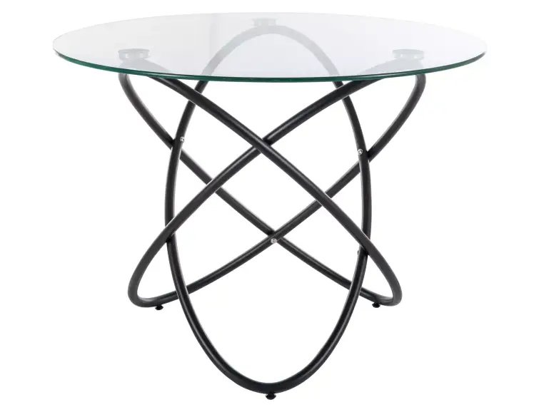 Skleněný jídelní stůl ORBIT Ø100 černý