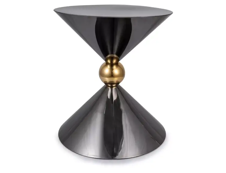 Konferenční stolek MIRA Ø50 černá/zlatá