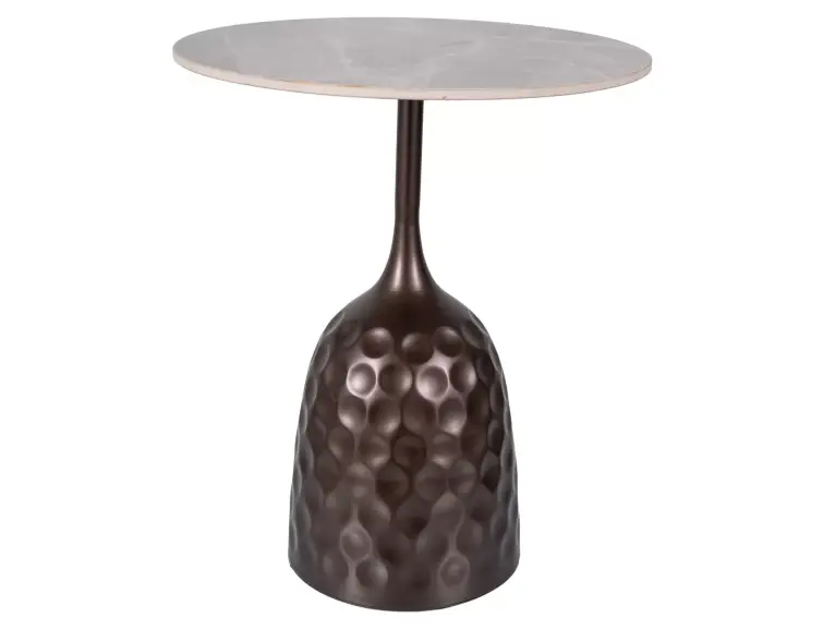 Konferenční stolek MUTTI Ø50 mramor/antický bronz