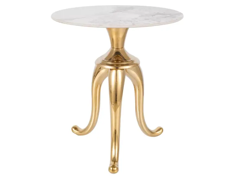Konferenční stolek SNAKE Ø48 mramor/zlatá
