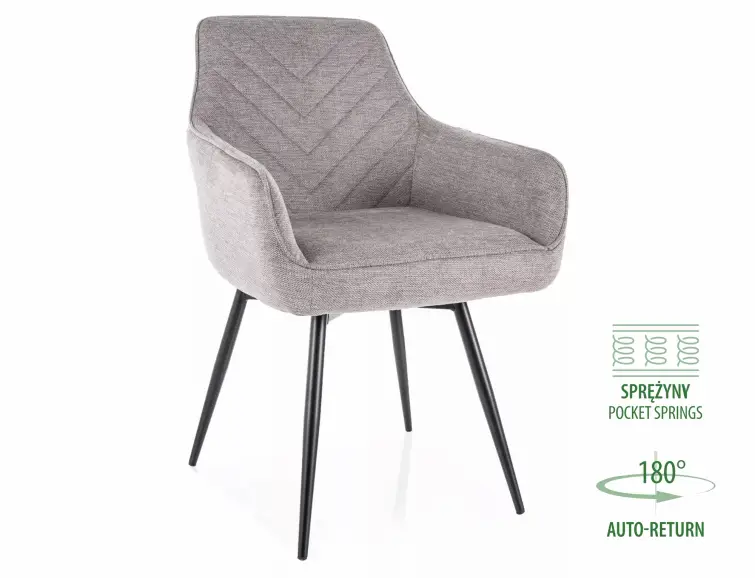 Jídelní židle/křeslo SERVIO BREGO šedé otočné 180° 