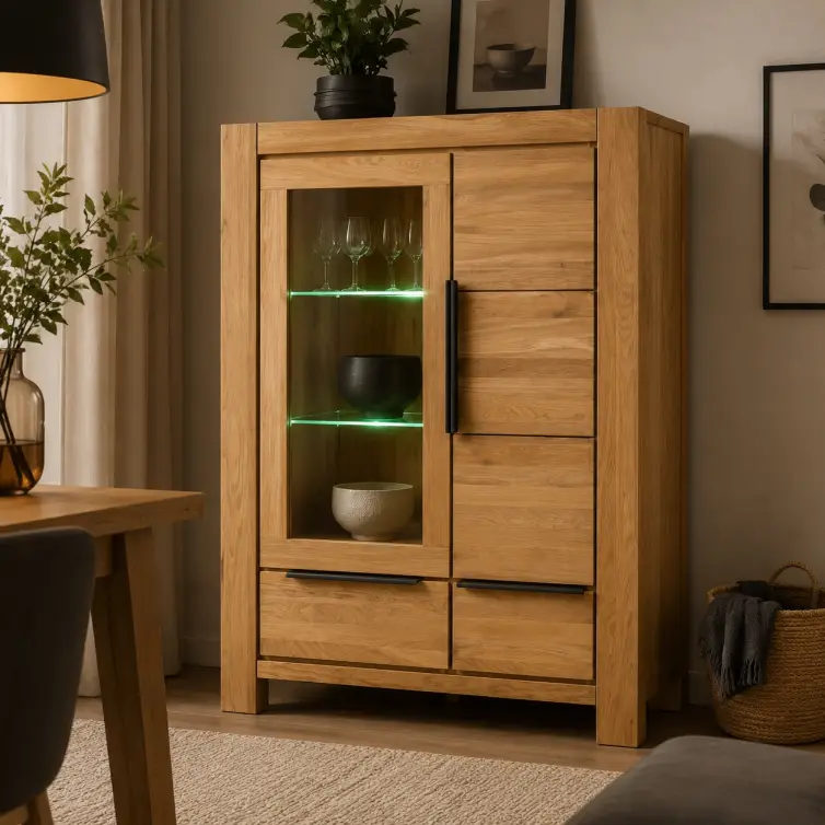 VITRINA IV- Kopenhagen Dub,109 cm, výška 140 cm
