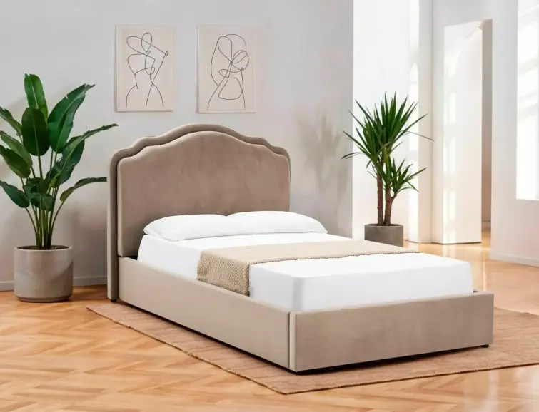 Postel FLORENCE VELVET 140x200, tmavě béžová 