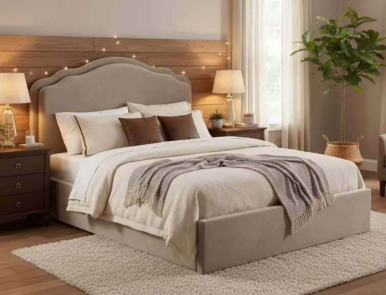 Postel FLORENCE VELVET 160x200, tmavě béžová