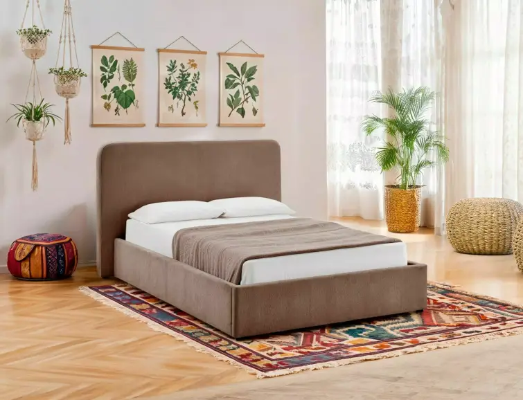 Postel LUMIA RAVEN 140x200, Tmavě béžová