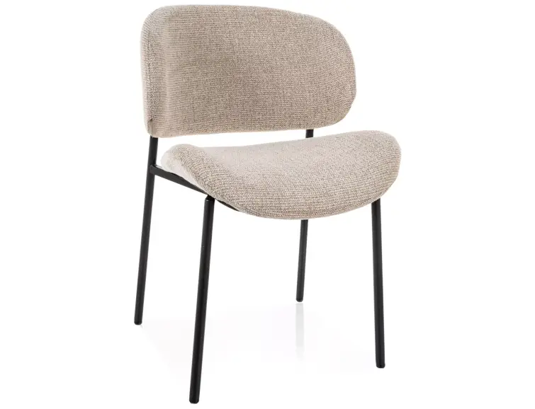 Jídelní židle KISO, černý rám / světle béžové