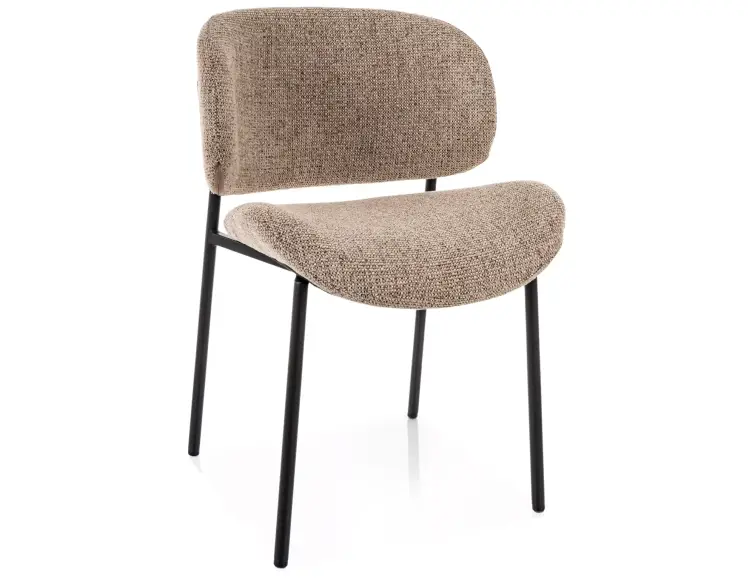 Jídelní židle KISO, černý rám / tmavě béžové