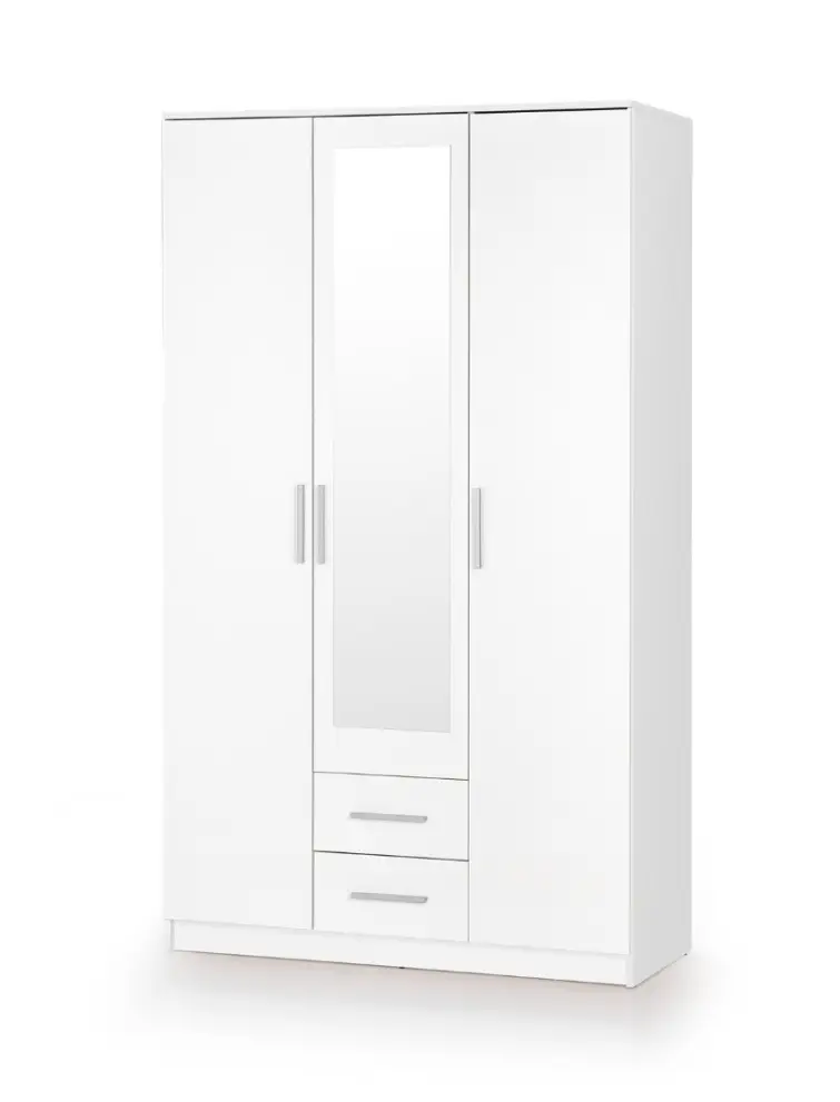 Šatní skříň LIMA S-3 bílá/zrcadlo