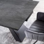 SIG Rozkládací jídelní stůl SALVADORE CERAMIC II 120(180)x80x76 šedý/černý mat